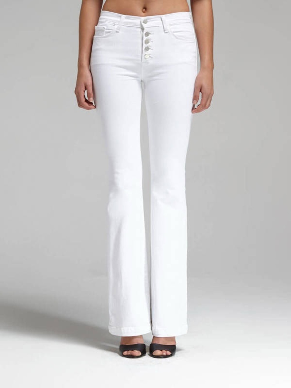 ✨🤍 J Brand Maria High-Rise White Flare Jeans Button Fly Size 27